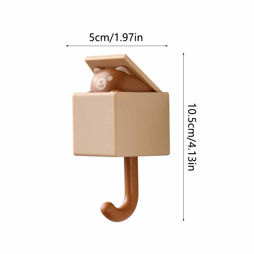 SEIWEI 2Pcs Creative Adhesive Coat Cat Hook, Cute Cat Key Holder for Wall, Plastic Home Storage Utility Wall Decorations Hanger Pet Hooks for Hanging Hat Key Towel Scarf Bags, Punch Free - Pink