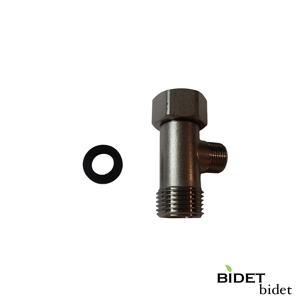 Home Bidet to RV Bidet Water Inlet Adapter Kit - 7' Braided Stainless Steel Hose with 1/2" Brass Mini Adapter. (Compatible with other Bidet brands)