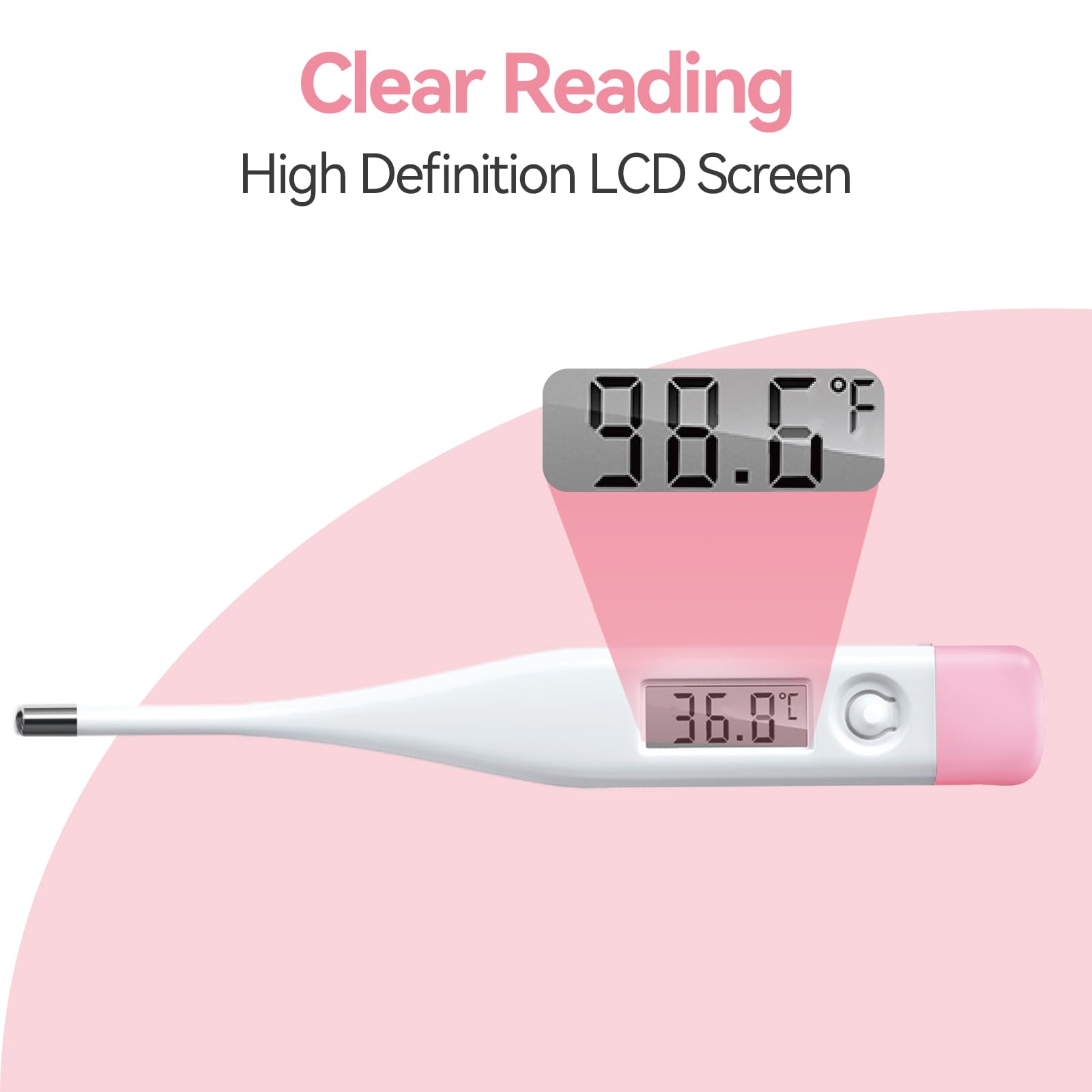 Snomd Digital Oral Thermometer for Adults and Children with LCD Display, Oral Thermometer for Baby with Fever Alarm Rectal & Underarm Use, Fast Reading Thermometer