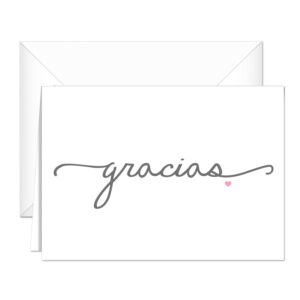 gracias note cards / 24 elegant thank you from the heart greeting cards with white envelopes / 3 1/2" x 4 7/8" spanish language blank note cards/tarjetas gracias