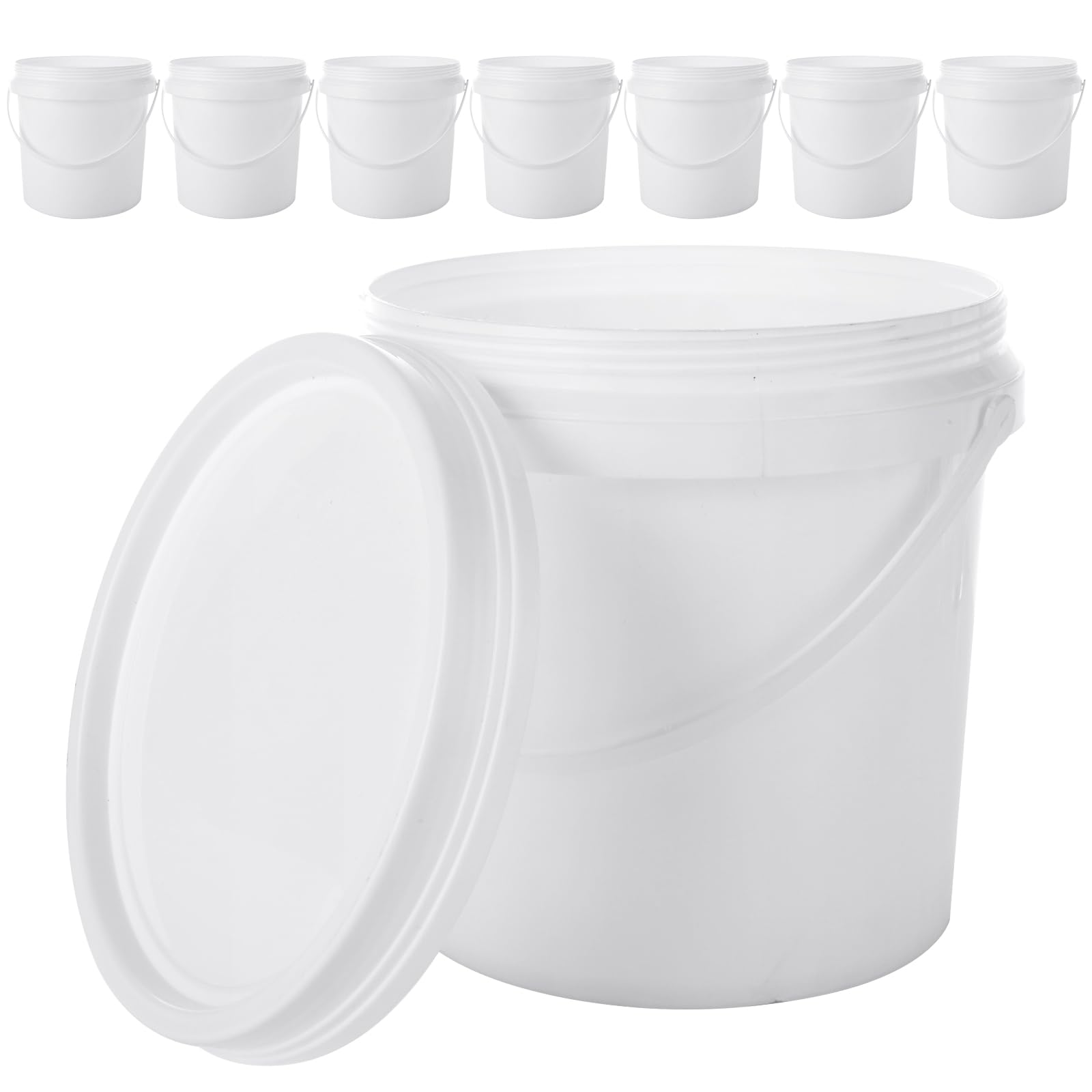 AKOLAFE 8 Pack Paint Buckets for Painting 2 Quart Paint Cans with Lids & Handles Empty Paint Cans 1/2 Gallon Paint Can Paint Pail Plastic Paint Containers for Leftover Paint Pigment Varnish Storage