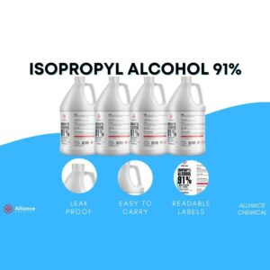 Isopropyl Alcohol 91% USP Grade - 1 Gallon (4 Quarts) - Medical Grade Rubbing Alcohol - Alliance Chemical