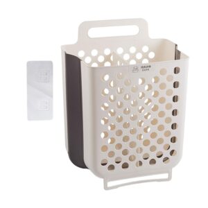 amosfun foldable laundry basket space saving hamper wall mount laundry basket kitchen onion potato storage basket 14 x 11 inch