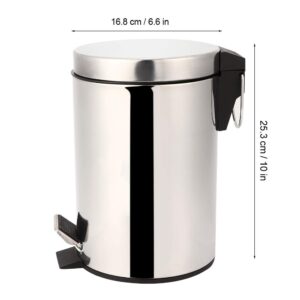 MINGZHE Trash Can Garbage Bin Container 3L Household Stainless Steel Step Pedal Trash Can Dustbin Rubbish Garbage Bin Container Suit for Toilet, Bathroom, Kitchen, Living Room