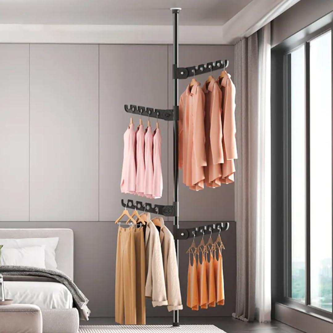 Verve Clothes Drying Rack, Collapsible and Foldable Rack, Indoor or Outdoor Laundry Rack for 32 Pieces of Clothes, Space Saving Laundry and Height-Adjustable, Coat Rack