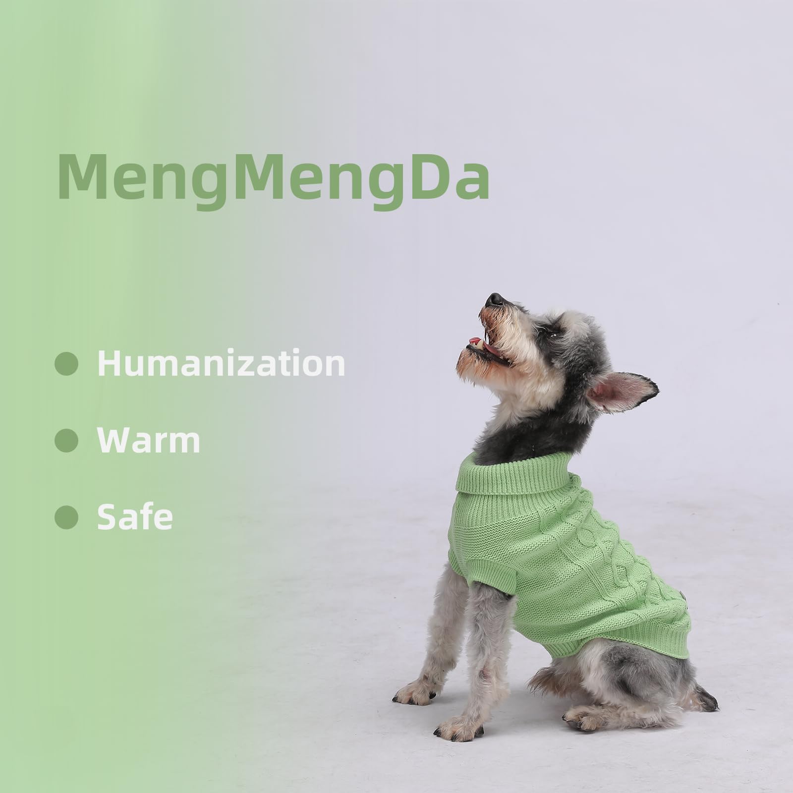 MengMengDa Small Dog Warm Winter Sweater Pet Dog Clothes Dog Knitwear for Small to Medium Breeds Dog Outfits (Green S)…