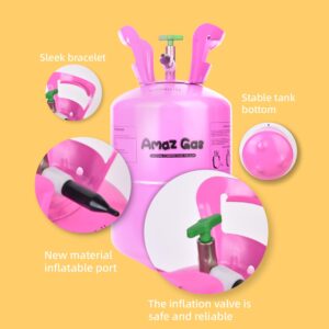 AmazGas 7L Helium Tank With 7.5 cu.ft 99.99% Pure Helium Gas - Graduation, Birthdays, Weddings, and More - Float Time 5-8 Hours Includes 30 count 10 inch Latex Balloons, Pink (1 box)