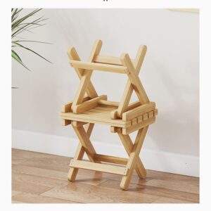 Wooden Step Stool for Adults and Kids,Folding Chair Step Foot Stools Portable Wooden Stool for Bedroom Kitchen Bathroom,Sturdy Step Stools (Board Surface S Size)