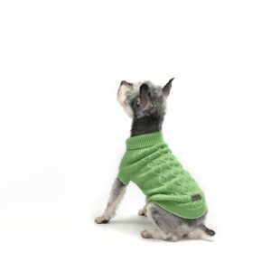 mengmengda small dog warm winter sweater pet dog clothes dog knitwear for small to medium breeds dog outfits (green s)…