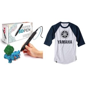 mynt3d super 3d pen, 1.75mm abs and pla compatible 3d printing pen & factory effex 17-87228 'yamaha' raglan baseball shirt (heather gray/black, xx-large)