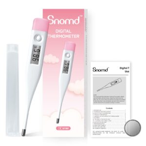 Snomd Digital Oral Thermometer for Adults and Children with LCD Display, Oral Thermometer for Baby with Fever Alarm Rectal & Underarm Use, Fast Reading Thermometer