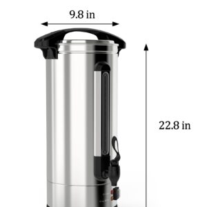 KYBOLT Commercial Coffee Urn 60 Cup, 10L Large Capacity Coffee Maker with Double-wall 304 Stainless Steel, Quick Brewing Coffee Dispenser for Church, Meeting Rooms, Lounges, and Other Large Gatherings