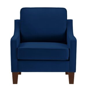 Lighluxstly Upholstered Velvet Modern Accent Chair Comfy Armchair Couch for Bedroom,Indoor Sofa Chair for Living Room,Reading Chair for Office,Apartment,Studio,Navy Blue