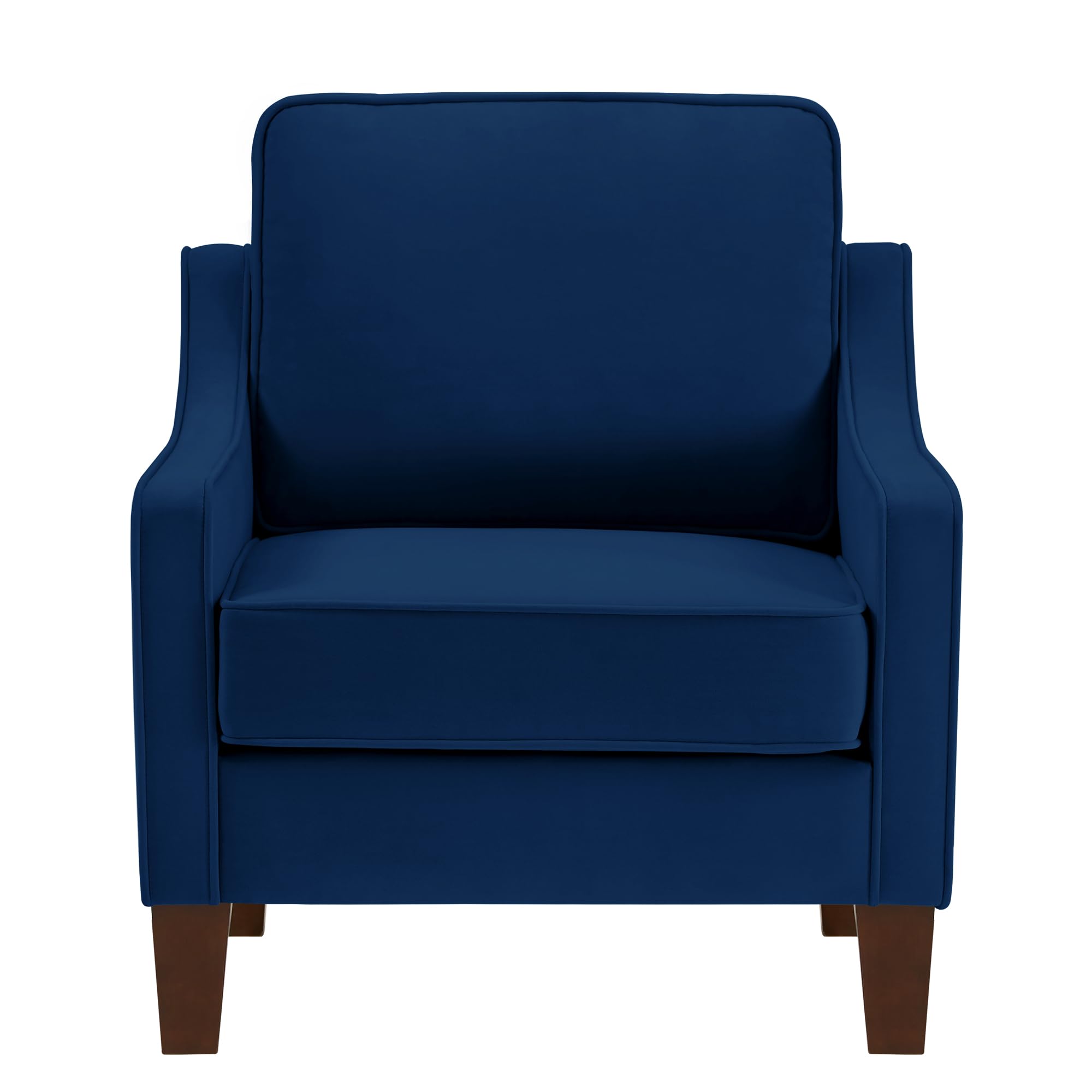 Lighluxstly Upholstered Velvet Modern Accent Chair Comfy Armchair Couch for Bedroom,Indoor Sofa Chair for Living Room,Reading Chair for Office,Apartment,Studio,Navy Blue