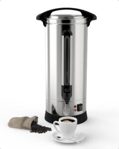 kybolt commercial coffee urn 60 cup, 10l large capacity coffee maker with double-wall 304 stainless steel, quick brewing coffee dispenser for church, meeting rooms, lounges, and other large gatherings