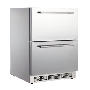 garvee 24 inch wide drawer refrigerator, built-in wine, and beverage refrigerator under the counter, weatherproof, anti-fingerprint, indoor and outdoor refrigerators, all-stainless steel cooler