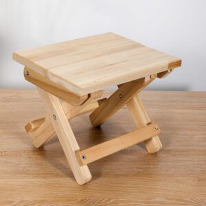 Wooden Step Stool for Adults and Kids,Folding Chair Step Foot Stools Portable Wooden Stool for Bedroom Kitchen Bathroom,Sturdy Step Stools (Board Surface S Size)