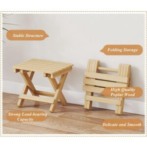 Wooden Step Stool for Adults and Kids,Folding Chair Step Foot Stools Portable Wooden Stool for Bedroom Kitchen Bathroom,Sturdy Step Stools (Board Surface S Size)