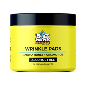 wrinkle wipes for french bulldog, english bulldog & pug -100% organic extracts dog wrinkle wipes to soothe wrinkles- dog face wipes cleaning alcohol free- say bye to rash w/ wrinkle paste for bulldogs