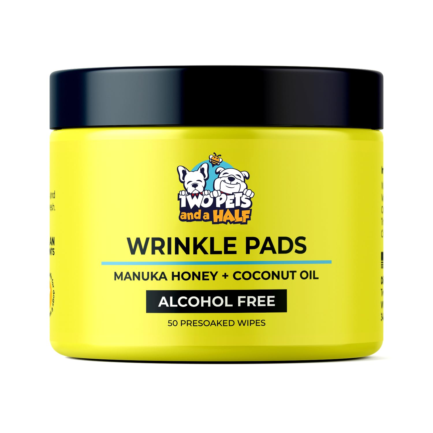 Wrinkle Wipes for French Bulldog, English Bulldog & Pug -100% Organic Extracts Dog Wrinkle Wipes to Soothe Wrinkles- Dog Face Wipes Cleaning Alcohol Free- Say Bye to Rash w/ Wrinkle Paste For Bulldogs