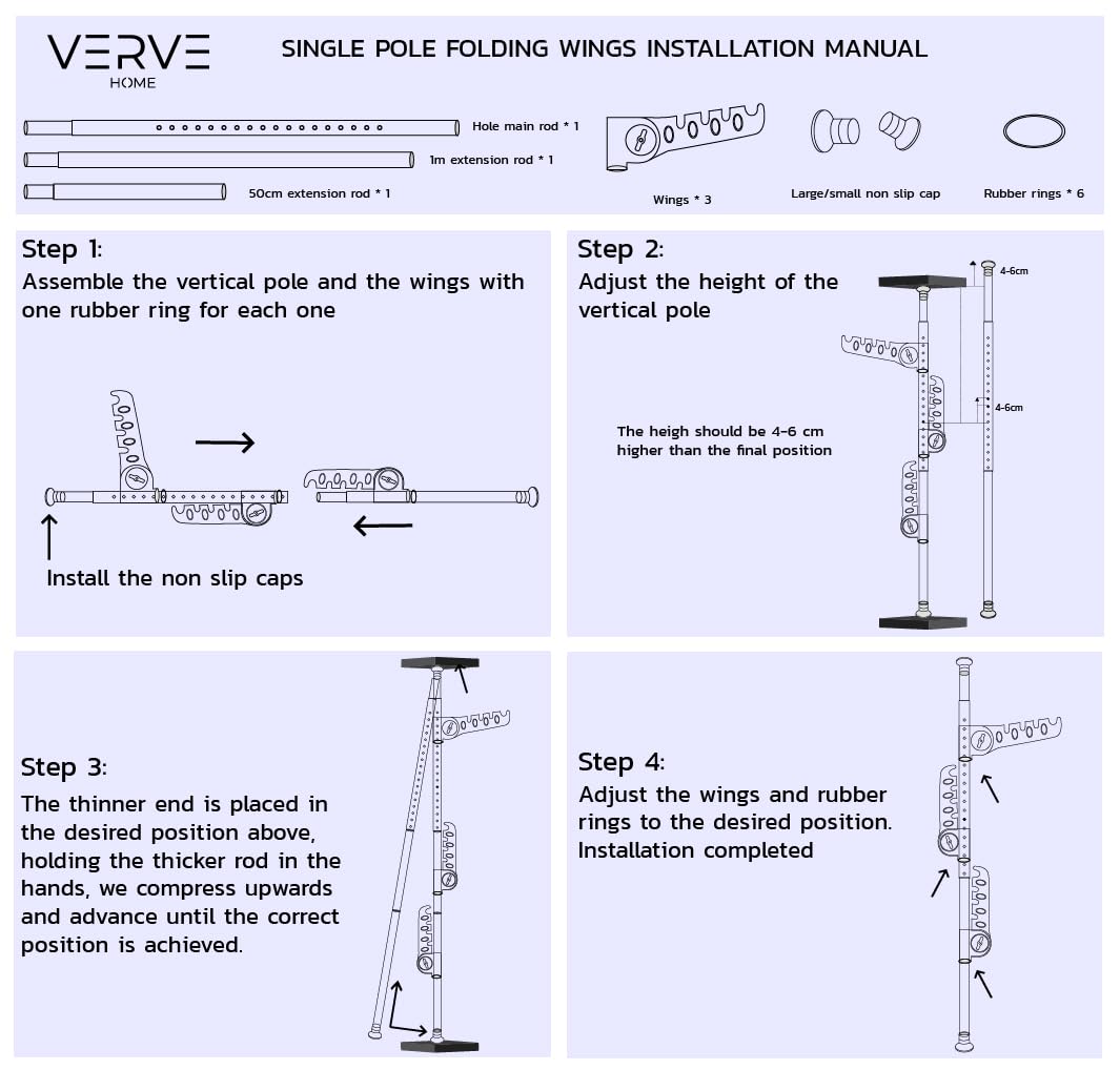 Verve Clothes Drying Rack, Collapsible and Foldable Rack, Indoor or Outdoor Laundry Rack for 32 Pieces of Clothes, Space Saving Laundry and Height-Adjustable, Coat Rack