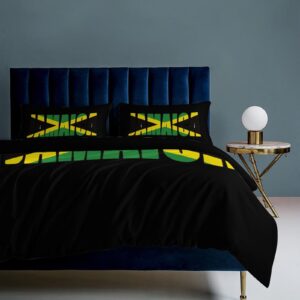 Jamaican Country Flag Soft Duvet Cover Set 3 Piece (1 Duvet Cover + 2 Pillow Case) Comforter Cover Bedding Set 86"x70"