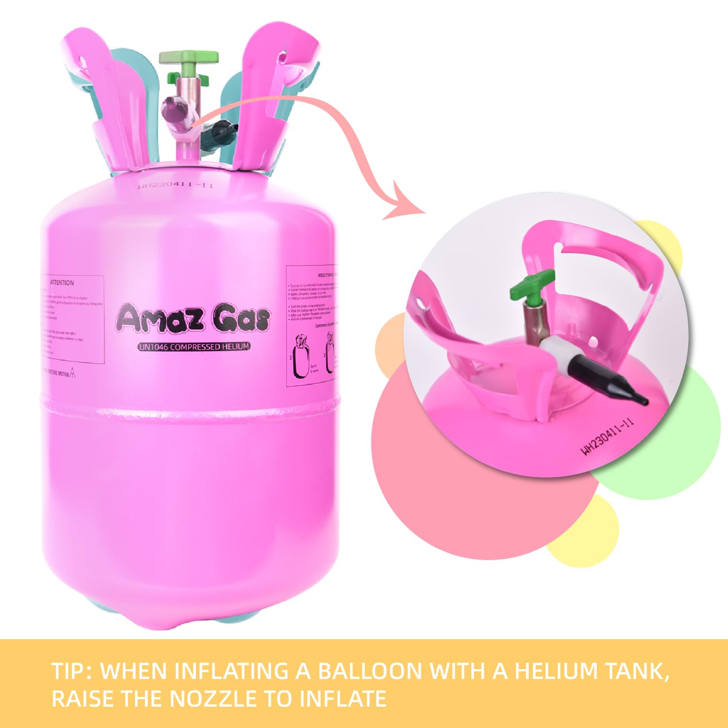 AmazGas 7L Helium Tank With 7.5 cu.ft 99.99% Pure Helium Gas - Graduation, Birthdays, Weddings, and More - Float Time 5-8 Hours Includes 30 count 10 inch Latex Balloons, Pink (1 box)