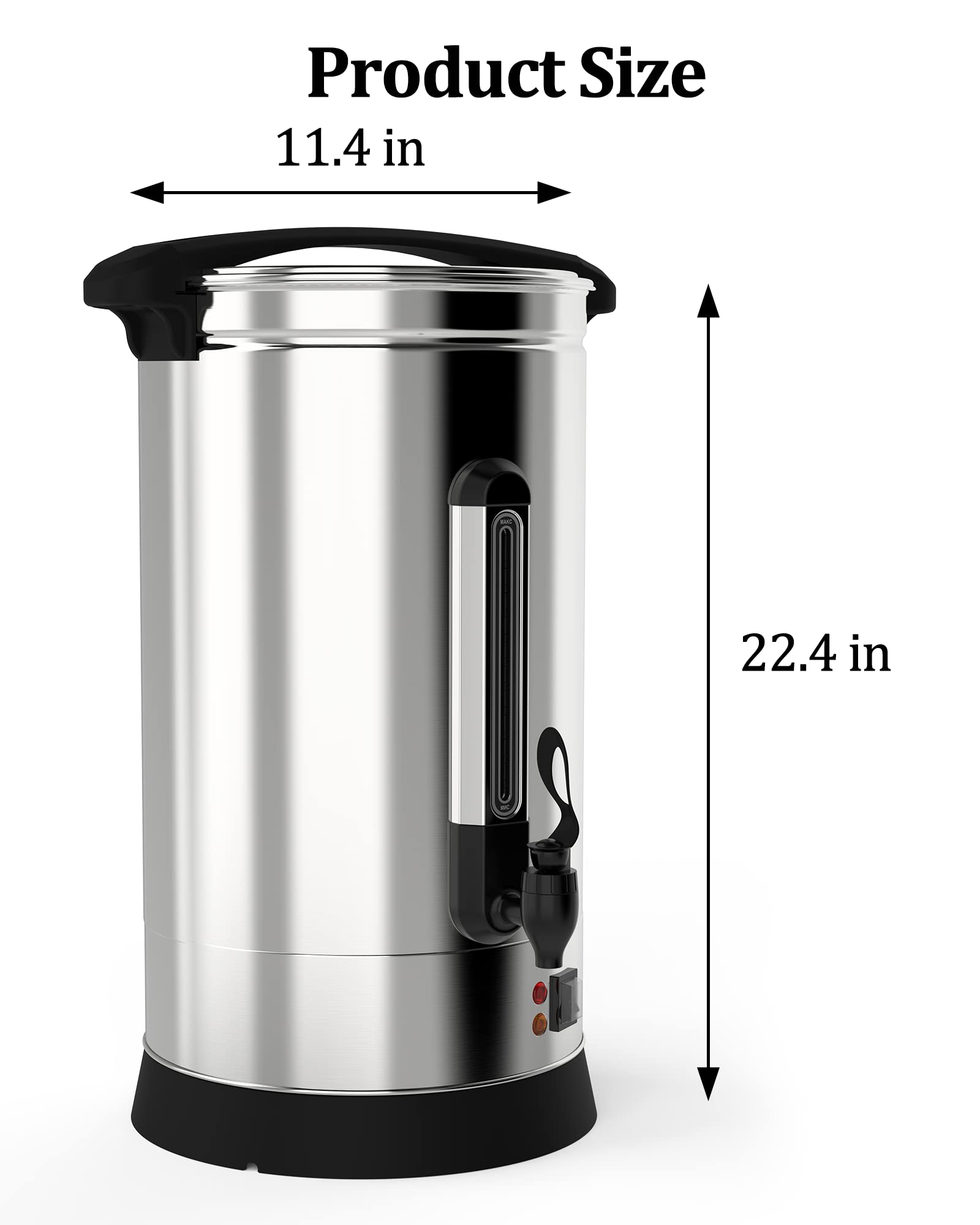 Garvee 110 Cup Commercial Coffee Maker 16L, Large Capacity Coffee Urns with Double-wall 304 Stainless Steel, Quick Brewing Coffee Dispenser for Meeting Rooms and Other Large Gatherings