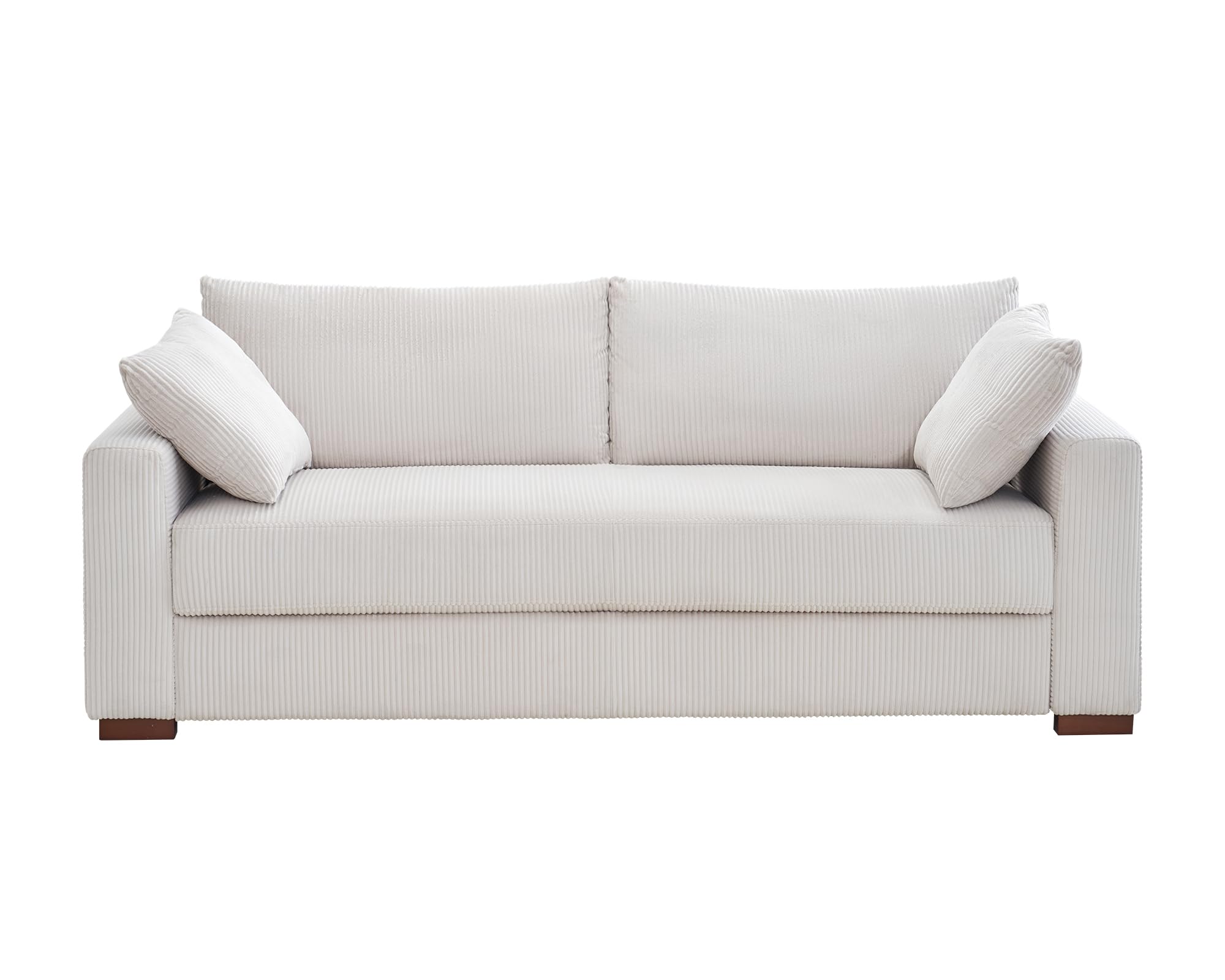 Jocisland Sofa, 3 Seater Comfy Couch, Modern Sofa Couch with Corduroy Upholstered, Couch for Living Room Home Office -White Couch