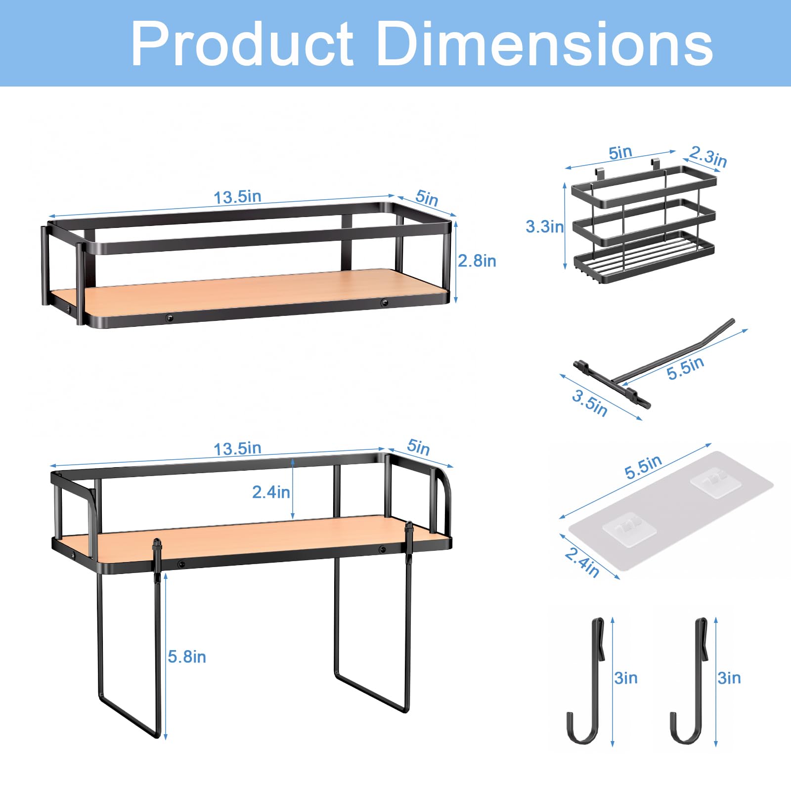 Over The Toilet Storage, Over Toilet Shelf Organizer, Bathroom Organizer Over Toilet with Removable Basket Paper Holder, Above Toilet Storage with Non-Trace Adhesive, No Drilling Toilet Organizer