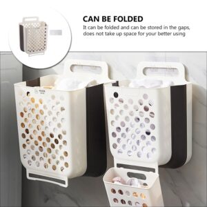 Amosfun Foldable Laundry Basket Space Saving Hamper Wall Mount Laundry Basket Kitchen Onion Potato Storage Basket 14 x 11 Inch