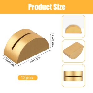 PEUTIER 12pcs Table Number Stands, Golden Table Name Holder Semicircular Design Modern Place Card Holders Photo Table Card Clips for Wedding Banquet Reception Anniversary Birthday Party