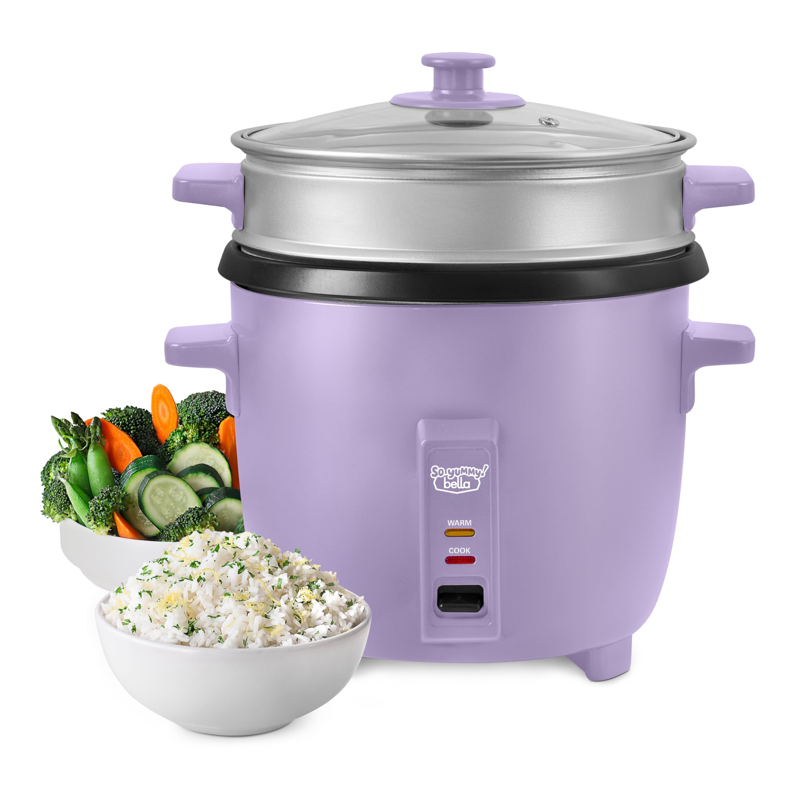 So Yummy by bella 2-in-1 Rice Cooker and Steamer, Lavender