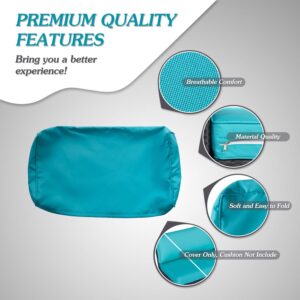 Kinsunny Outdoor Cushion Covers for Patio Furniture 7 Piece Set, Replacement Cushion Slipcovers for Rattan Sectional Couch, Patio Seat Covers with Zipper, Water Resissant, Only Cover, Turquoise