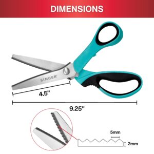 SINGER ProSeries 9" Pinking Shears - Heavy-Duty Stainless Steel - Zigzag Cut for No-Fray Fabric, Sewing & Craft Edging