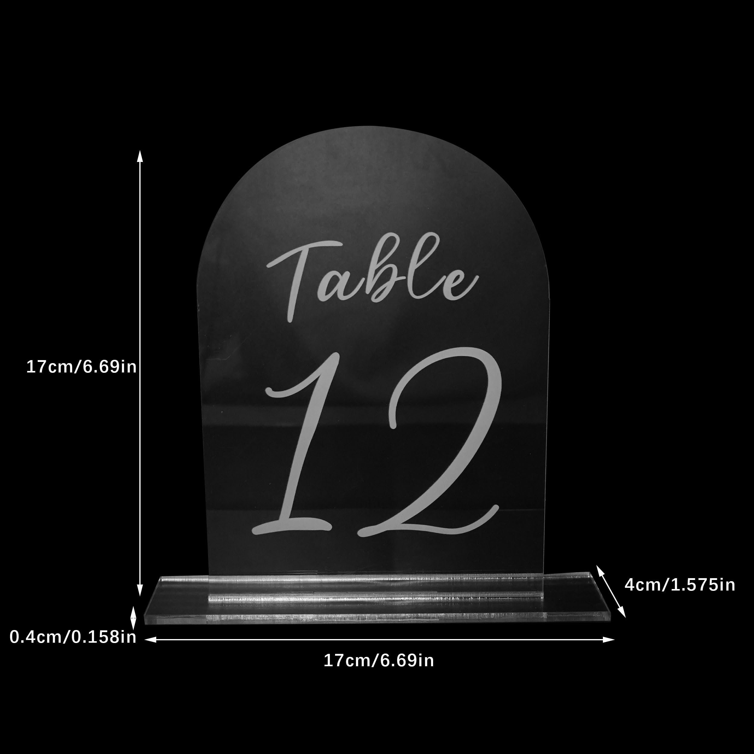 5x7inch Frosted Arch Table Numbers with Stands,Wedding Table Numbers Perfect for Centerpiece, Reception, Decoration, Party, Anniversary, Event (1-20)