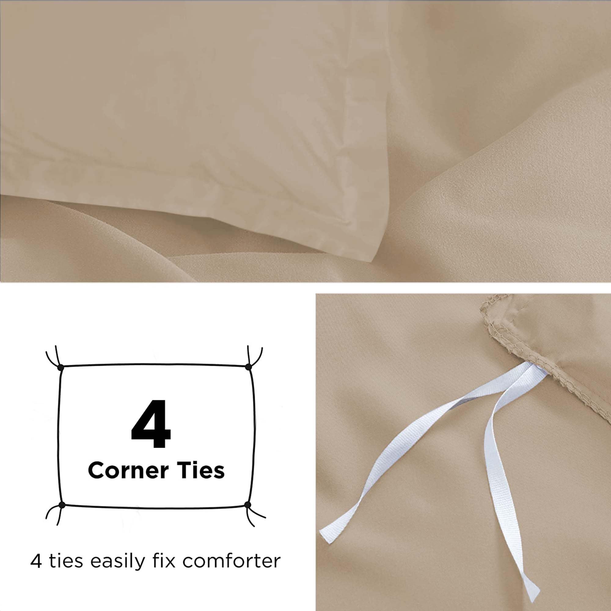 IR Imperial Rooms Cream King Size Duvet Cover - Soft & Cozy Hotel Quality Bedding, Double Brushed Microfiber Set of 3 Piece with Button Closure, 1 Duvet Cover 104”x90” & 2 Pillow Shams 20” x 36”