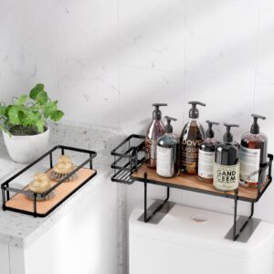 Over The Toilet Storage, Over Toilet Shelf Organizer, Bathroom Organizer Over Toilet with Removable Basket Paper Holder, Above Toilet Storage with Non-Trace Adhesive, No Drilling Toilet Organizer