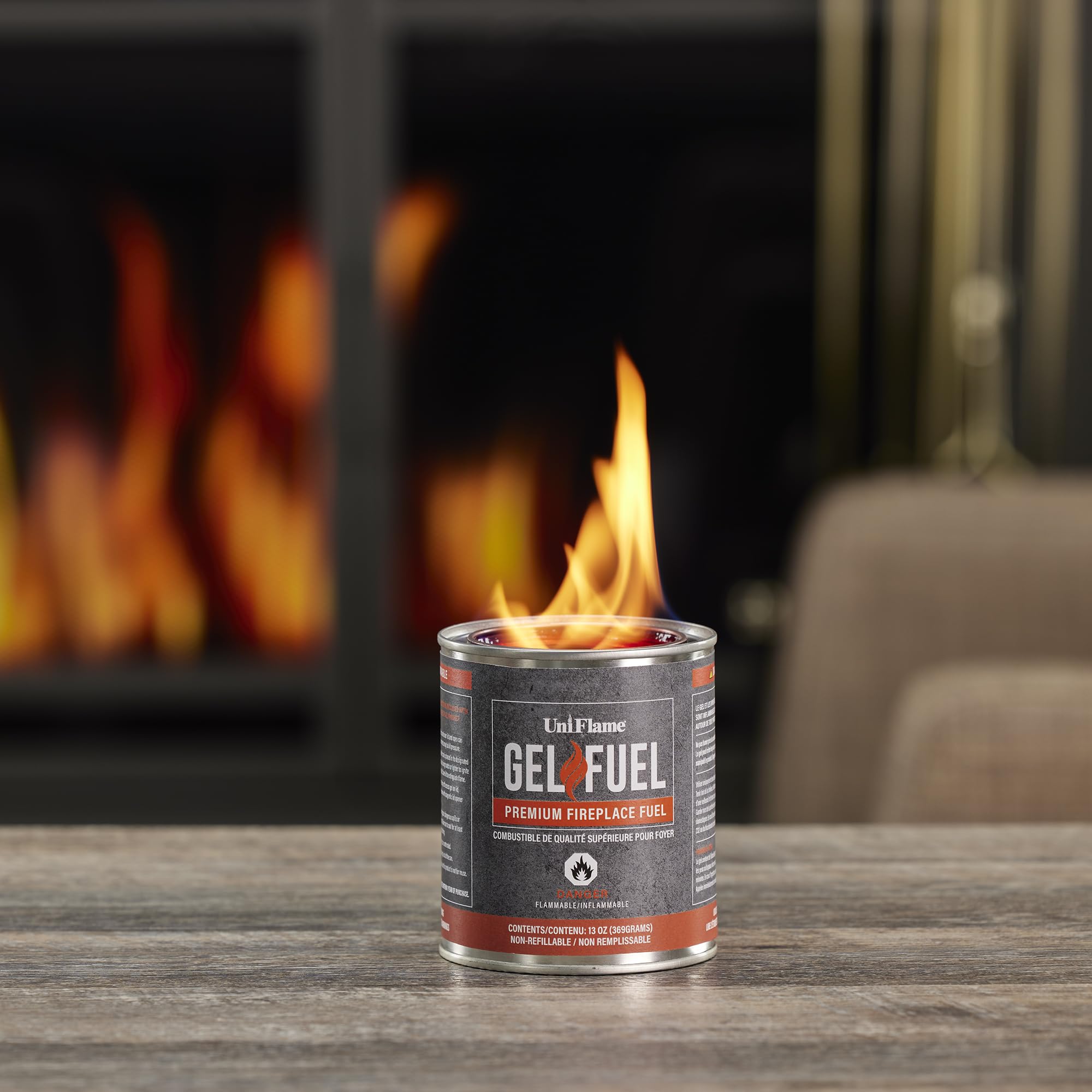 Uniflame - Gel Fuel, Premium Fireplace Fuel (24 Pack) | 24 13oz Cans