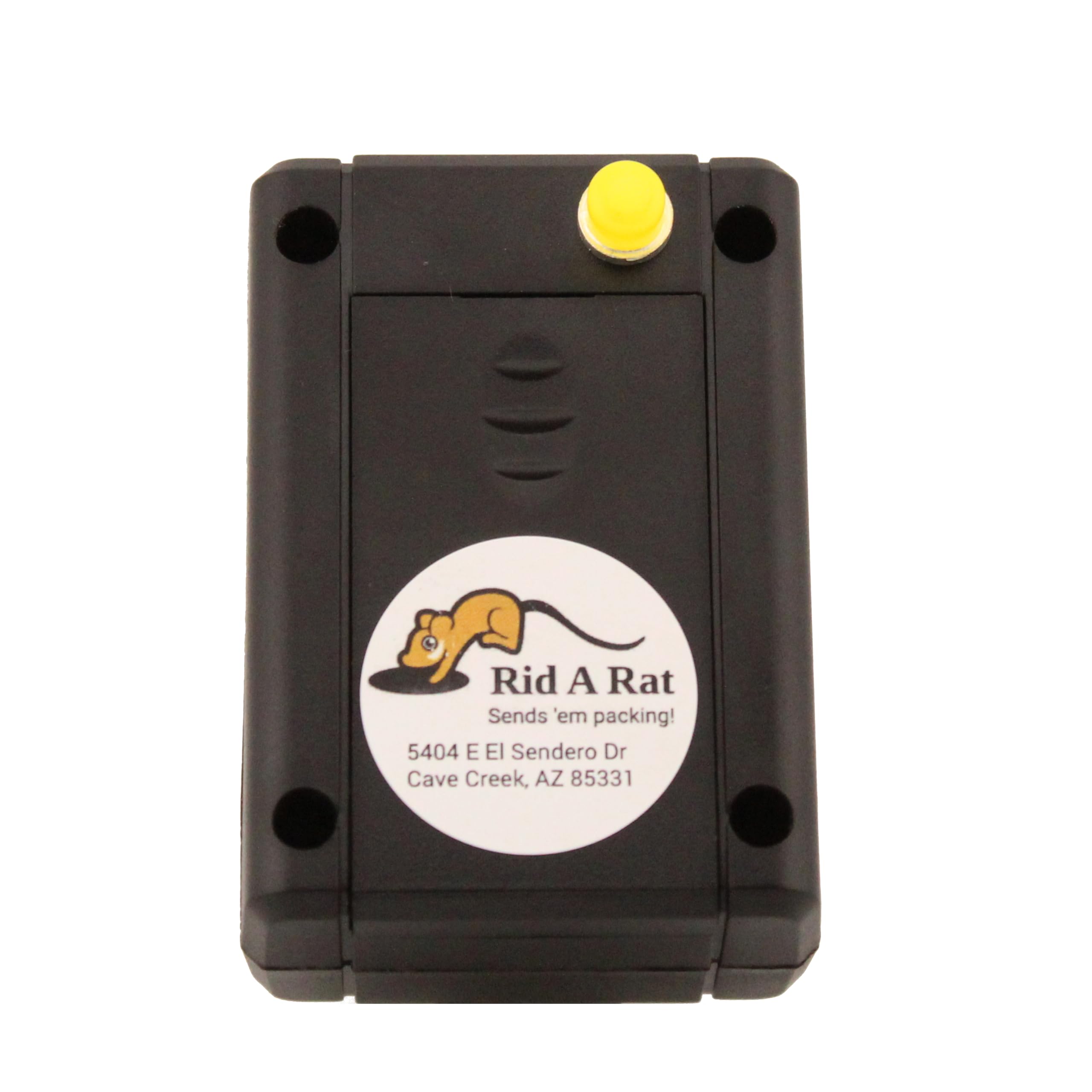 Rid A Rat Model RC-4, Designed for Use in Vehicle Engines, RVs, BBQs, Boats to Defend Against Rats, Mice, and Any Other Rodent Invaders. Using Strobing LED's, Two AA Batteries, and Magnetic Mounting.