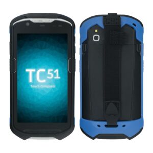 Protective Cover Bumper Case Rugged Boot with Hand Strap for Zebra TC51 TC510K TC52 TC56 TC57 (Blue)