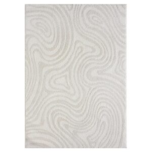 LUXE WEAVERS Geometric Swirl Cream 6x9 Area Rug - Cream