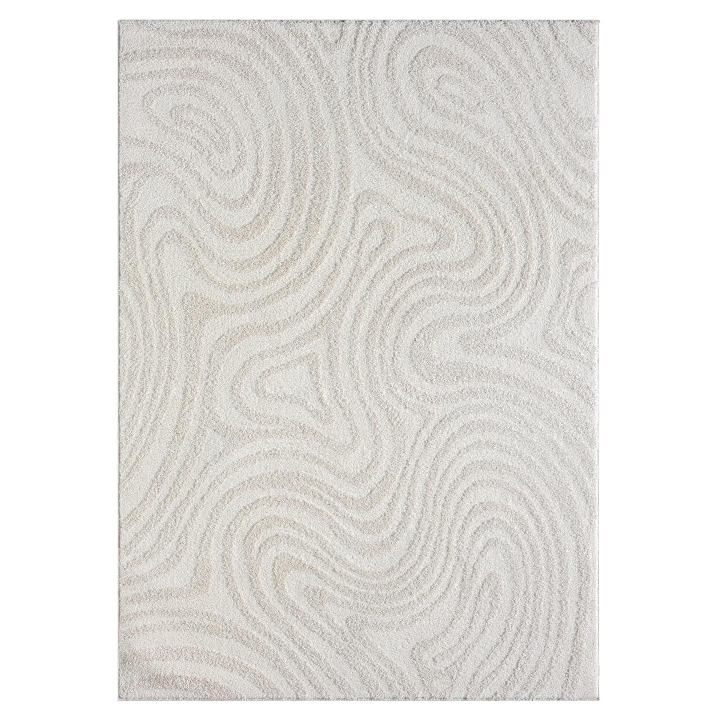 LUXE WEAVERS Geometric Swirl Cream 6x9 Area Rug - Cream