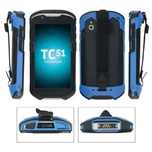 Protective Cover Bumper Case Rugged Boot with Hand Strap for Zebra TC51 TC510K TC52 TC56 TC57 (Blue)