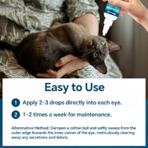 WEALLIN Advanced Eye Drops for Dogs and Cats, Gentle Formula Dog Eye Drops, Soothes Irritations Removes Tear Stains Improves Allergy Symptoms & Dry Eyes - Safe for All Animals, 8.12 OZ