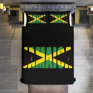 Jamaican Country Flag Soft Duvet Cover Set 3 Piece (1 Duvet Cover + 2 Pillow Case) Comforter Cover Bedding Set 86"x70"