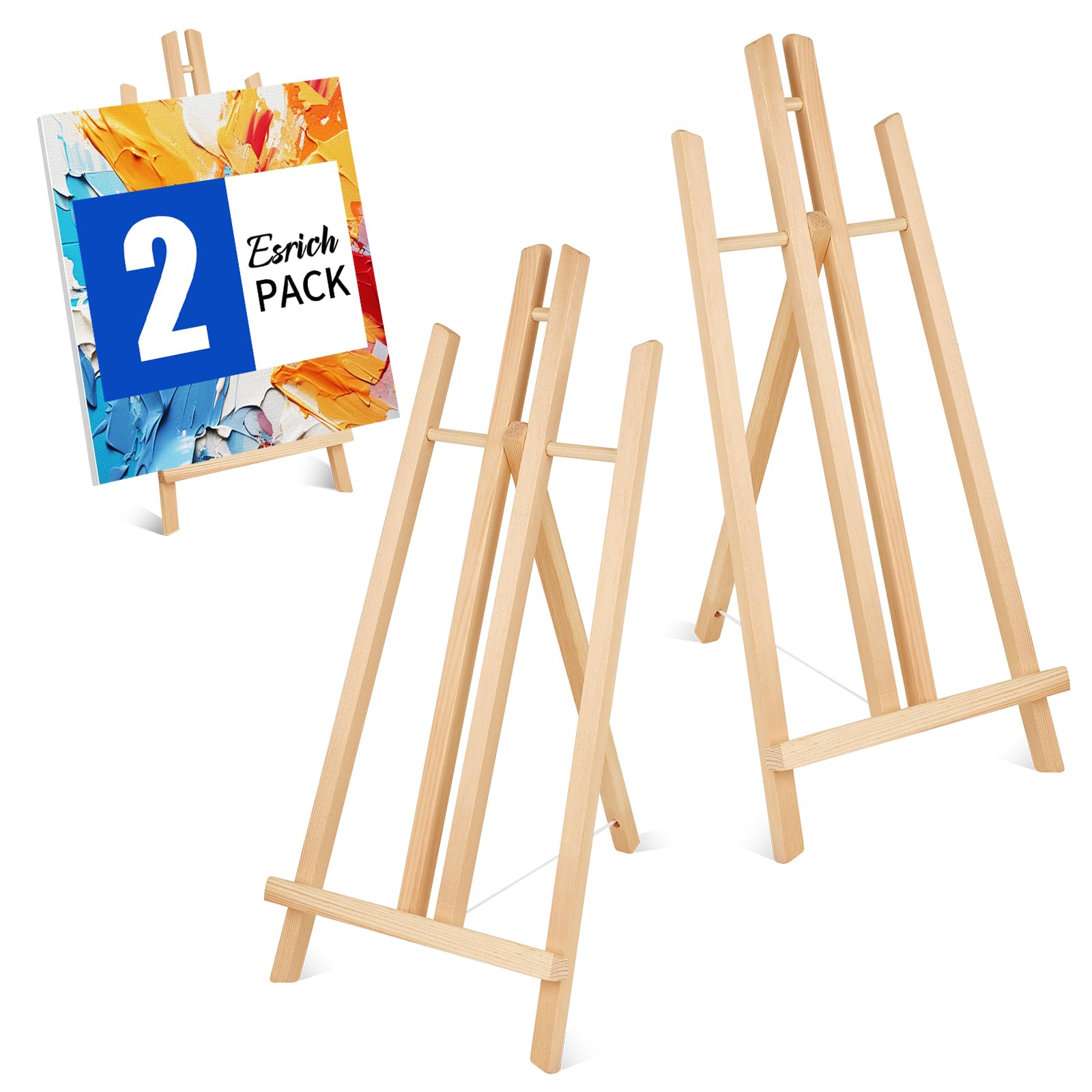 ESRICH 2pcs 17 Inch Tabletop Easels, Easel Stand for Painting,Tripod, Painting Party Easel, Kids Student Desktop Easel for Painting,Paint Easel for Canvas Painting