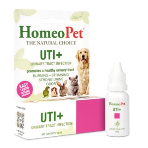 homeopet uti plus urinary-tract relief, supportive uti medicine for dogs, cats, and other pets, 15 ml