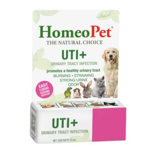 HomeoPet UTI Plus Urinary-Tract Relief, Supportive UTI Medicine for Dogs, Cats, and Other Pets, 15 ml