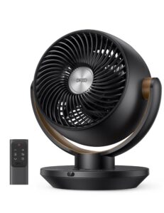 dreo fan for bedroom, desk air circulator fan with remote, 11 inch table fans for whole room, 60ft powerful airflow, 120° vertical manual +90° oscillating fan, 4 speeds, 8h timer, quiet fan, home